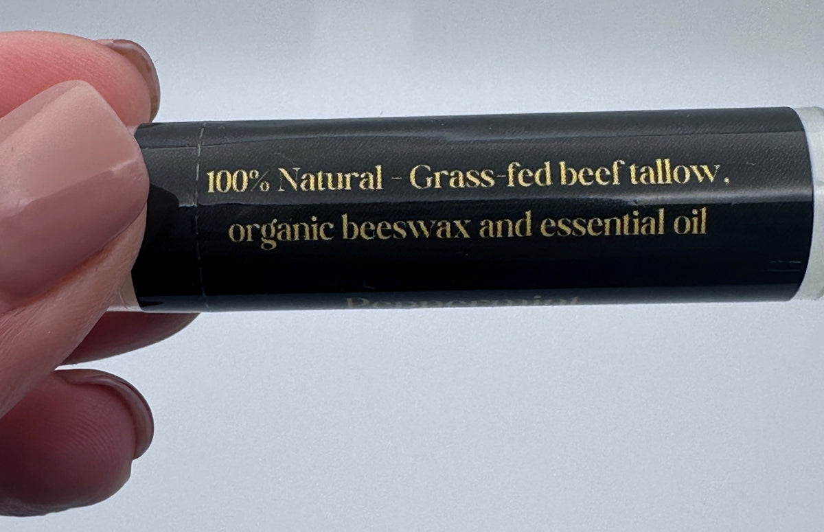 Tallow Lip Balm | Natural Lip Balm Made with Grass-Fed Tallow, Beeswax & Essential Oils