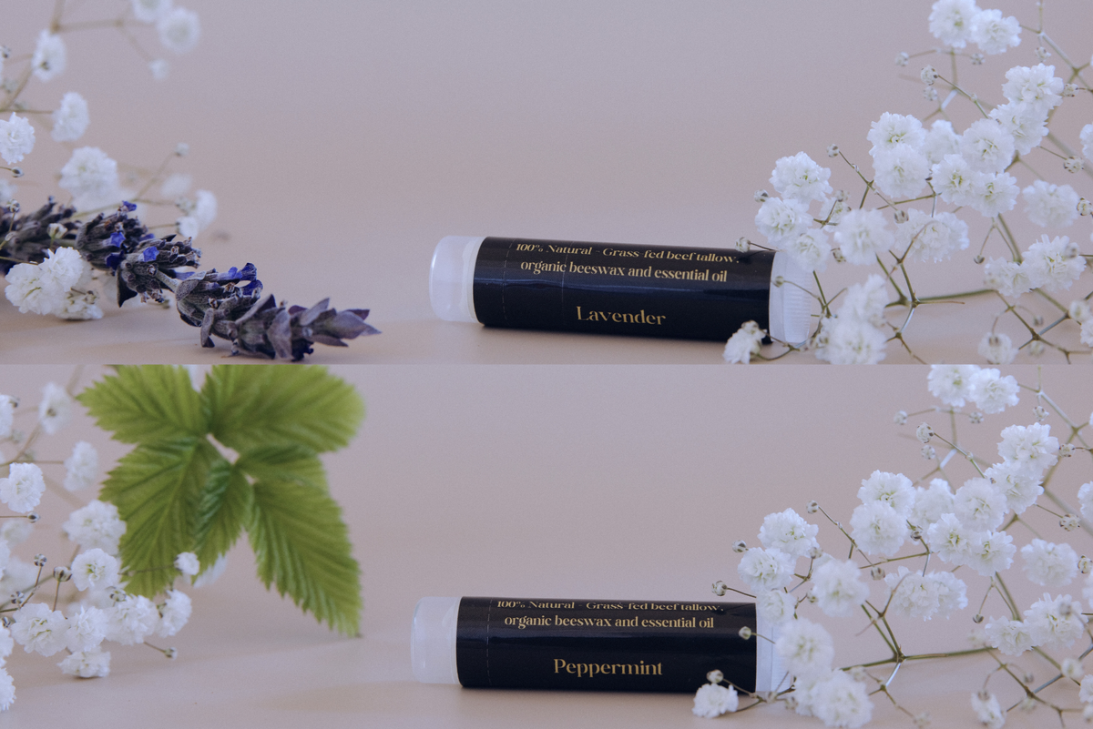 Tallow Lip Balm | Natural Lip Balm Made with Grass-Fed Tallow, Beeswax & Essential Oils