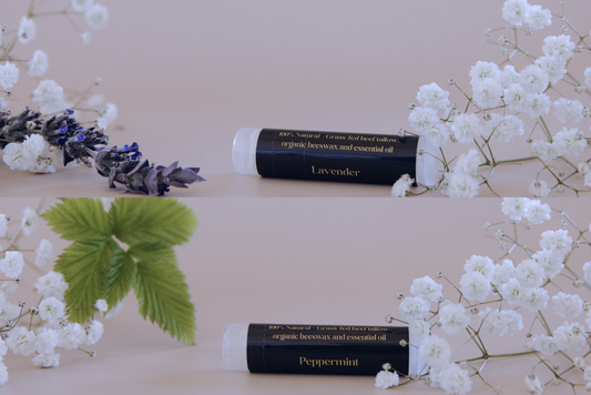 Tallow Lip Balm | Natural Lip Balm Made with Grass-Fed Tallow, Beeswax & Essential Oils